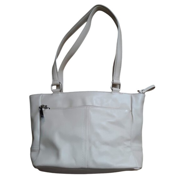 Giani Bernini Leather Shoulder Bag Off White New - Picture 2 of 13